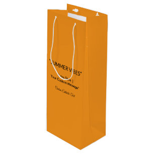 Retro Orange Texture - Summer Vibes Art Geschenktüte Für Weinflaschen