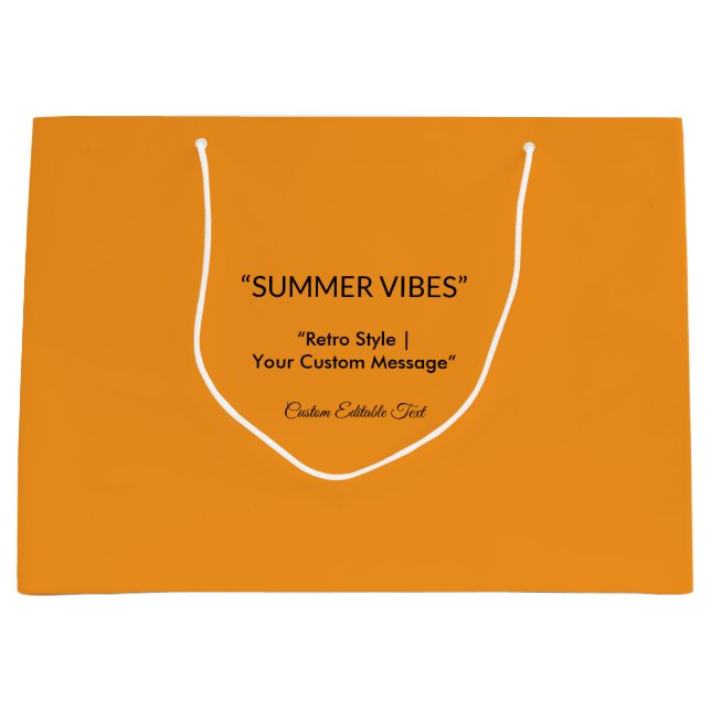 Retro Orange Texture – Summer Vibes Art Große Geschenktüte (Vorderseite)