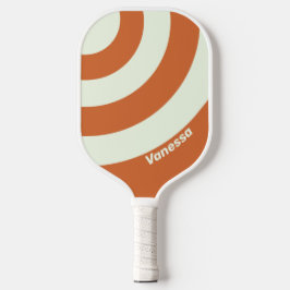 Retro Orange Three Circle Strip mit Name Pickleball Schläger
