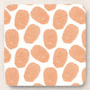 Retro Orange Thumbprint Muster Getränkeuntersetzer