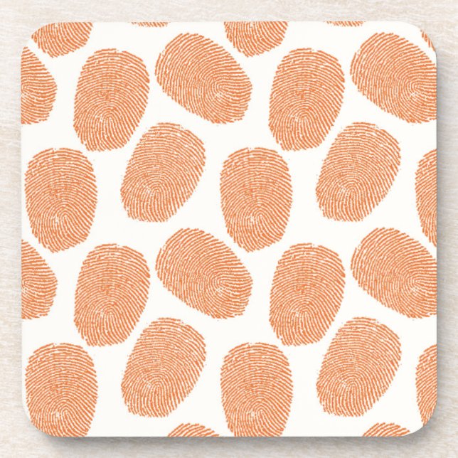 Retro Orange Thumbprint Muster Getränkeuntersetzer (Vorderseite)