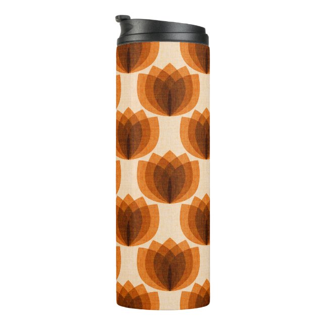 Retro orange Tulpenblumen Thermosbecher (Nach rechts gedreht)