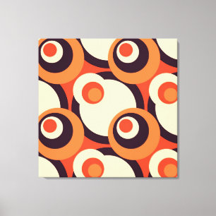 Retro Orange und Braun Fifties Abstrakte Kunstdruc Leinwanddruck