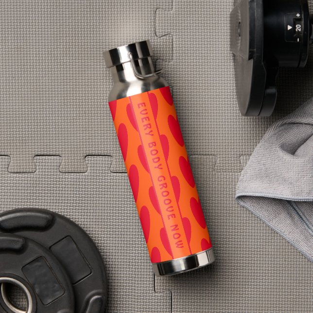 Retro Orange und Groovy Red Hearts Trinkflasche (Fitnessstudio)