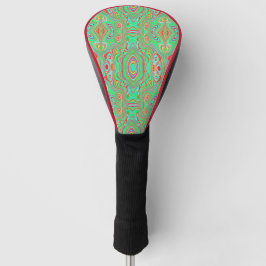 Retro Orange und Lime Green Abstrakt Pattern Golf Headcover