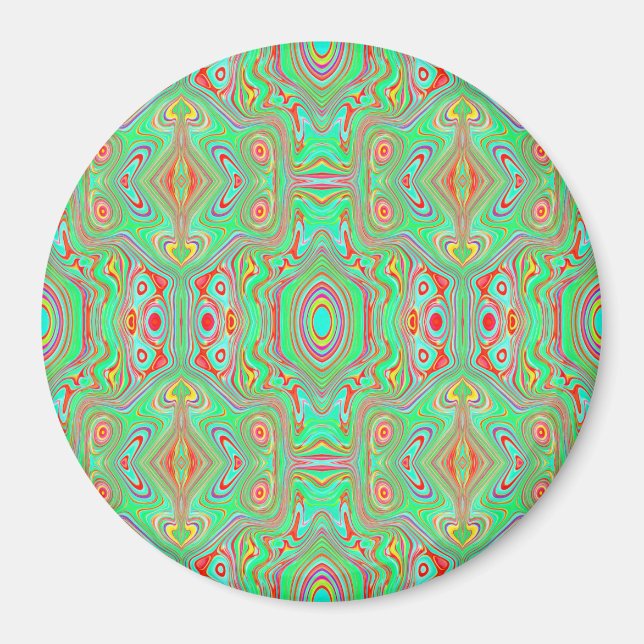 Retro Orange und Lime Green Abstrakt Pattern Magnet (Vorne)