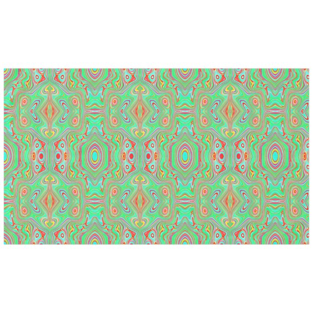 Retro Orange und Lime Green Abstrakt Pattern Tischdecke (Vorderseite (Horizontal))