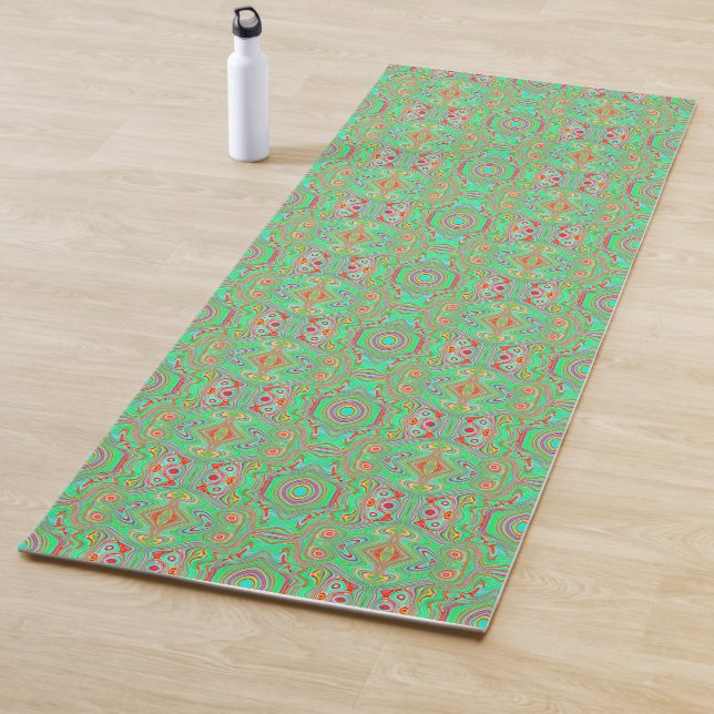 Retro Orange und Lime Green Abstrakt Pattern Yogamatte (Beispiel)