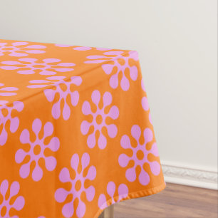 Retro orange und rosa Blumen-Muster-Tischdecke Tischdecke