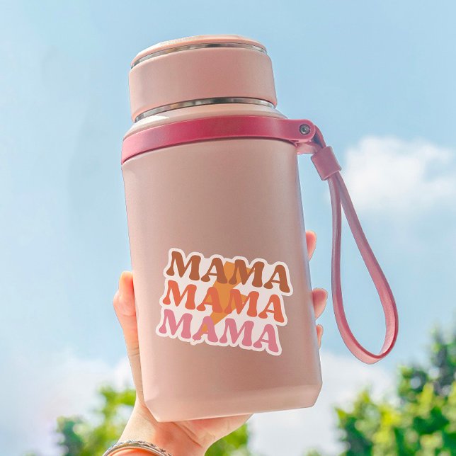 Retro Orange und Yellow Mama Vinyl Sticker (Von Creator hochgeladen)