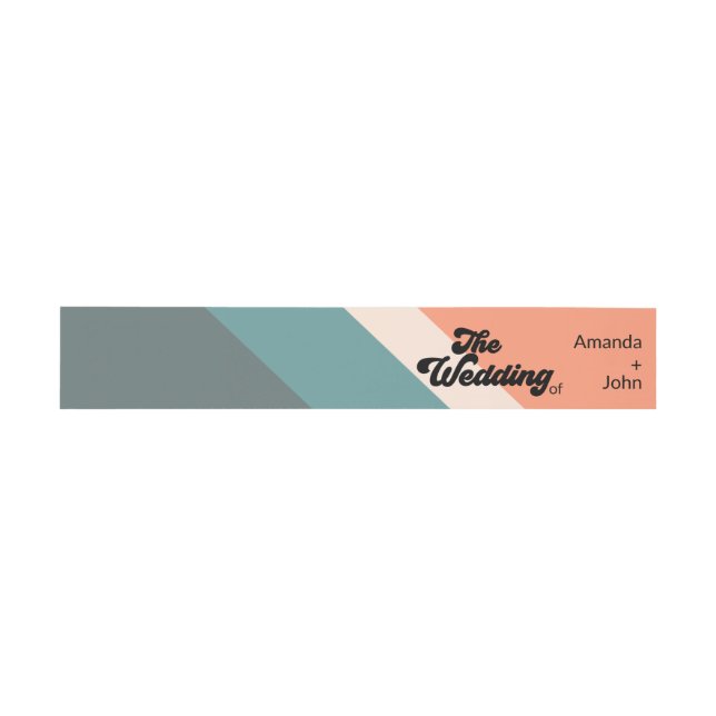 Retro Orange White Geometric The Wedding Of Einladungsbanderole (Flach)