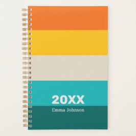 Retro Orange Yellow Teal Stripe 2026 Name