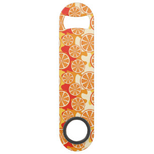 Retro orange Zitrusfrucht-Muster Speed Flaschenöffner