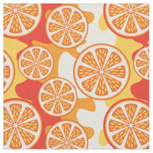 Retro orange Zitrusfrucht-Muster Stoff
