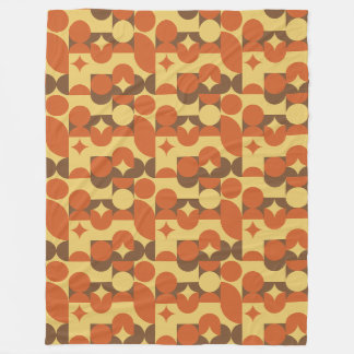 Retro orangebraun gelbe geometrische Formen Fleecedecke