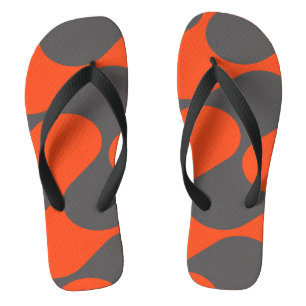 Retro-Orangen-Mod-Wellenmuster Flip Flops