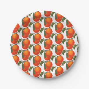 Retro Orangen Musterpapiere Teller