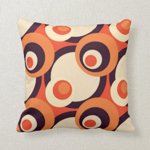 Retro Orangen-und Brown-Jahr-abstrakte Kunst Kissen