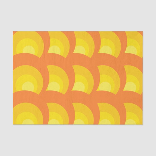 Retro-Orangenkreise Seidenpapier (Vorderseite)
