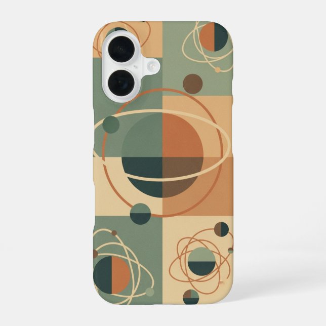 Retro-Orbitalkreismuster iPhone 16 Hülle (Rückseite)