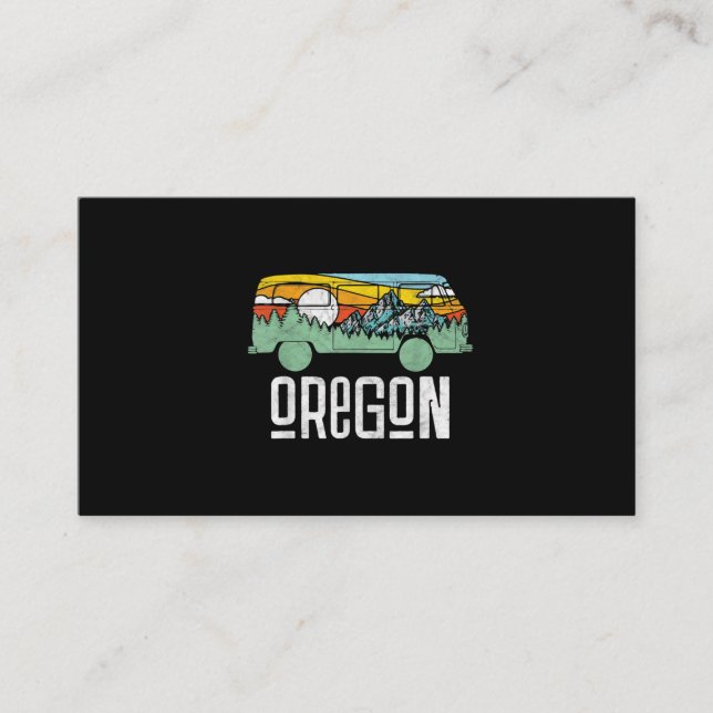 Retro Oregon Outdoor Hippie Van Nature Visitenkarte (Vorderseite)