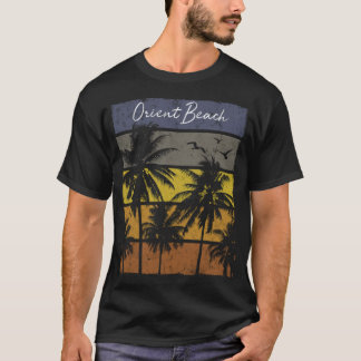 Retro Orient Beach Saint Martin Beach Palm Trebe T-Shirt