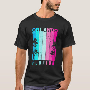 Retro Orlando Florida Beach Sommer Tropisches Para T-Shirt
