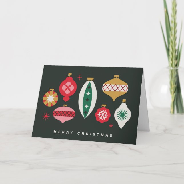 Retro-Ornamente - Frohe Weihnachten (Vorderseite)