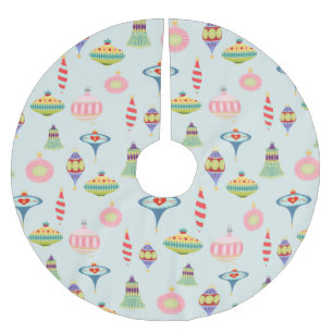 Retro-Ornamente   Moderne Mitte des Jahrhunderts Polyester Weihnachtsbaumdecke