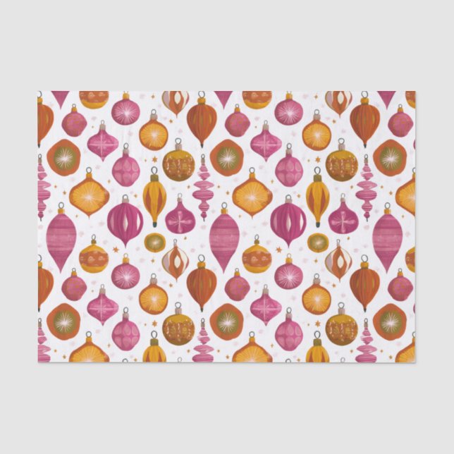 Retro Ornamente Weihnachten Seidenpapier (Vorderseite)