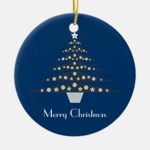 Rétro ornement assez bleu d'arbre de Noël