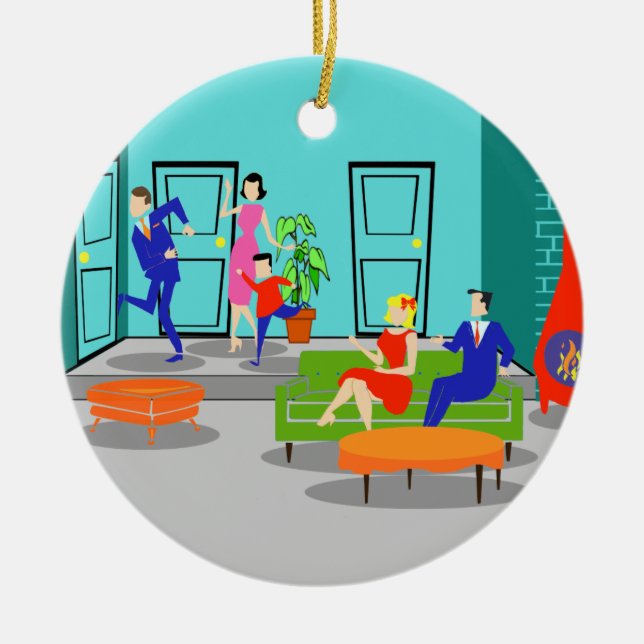 Rétro ornement classique de Noël de télévision (Devant)