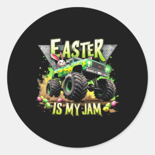 Retro Osterfest ist mein Jam Monster LKW Geländewa Runder Aufkleber
