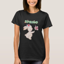 Retro-Osterhase mit Tulpen-Grafik-T-Shirt