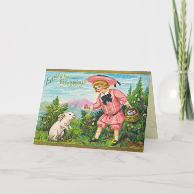 Retro-Osterkarte Feiertagskarte (Vorderseite)
