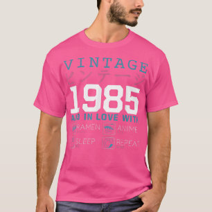 Retro Otaku Kanji Vintag 1985 Geburtstag Ramen Ani T-Shirt