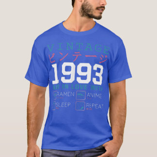 Retro Otaku Kanji Vintag 1993 Geburtstag Ramen Ani T-Shirt