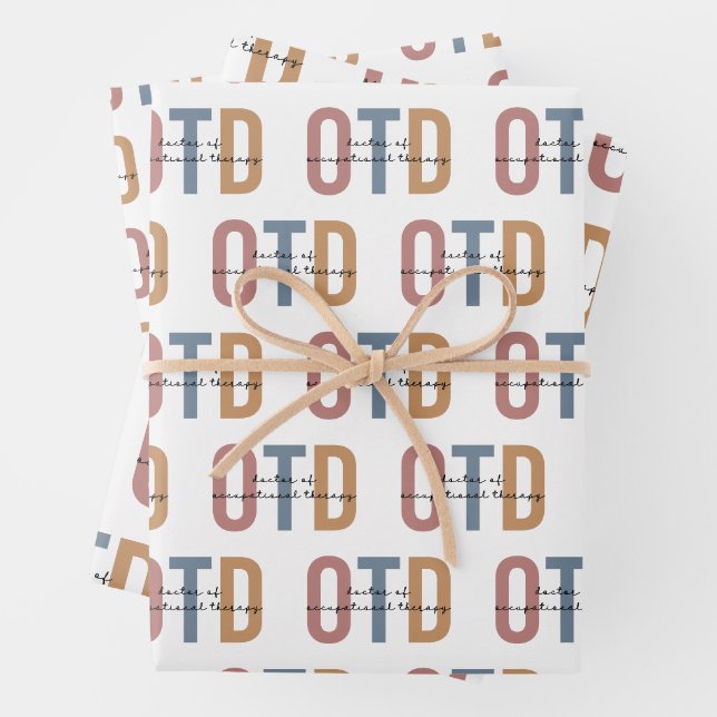 Retro OTD Doktor der Arbeitstherapie Geschenkpapier Set (Beispiel)