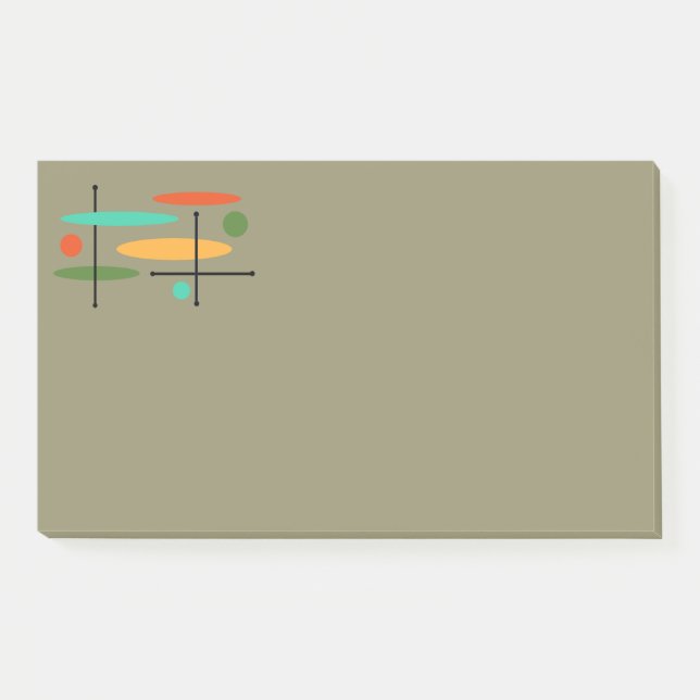 Retro-Oval-Dotlinien Post-it Klebezettel (Vorderseite)