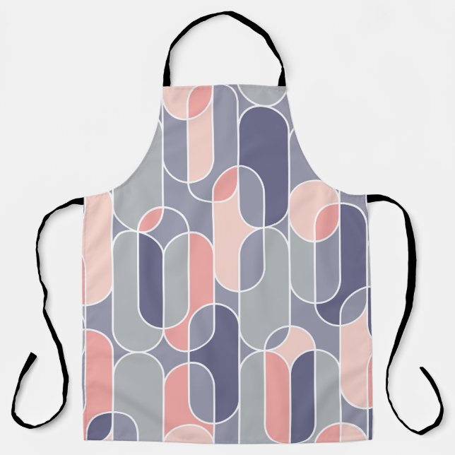 Retro Oval Geometric 70er Muster Schürze (Vorderseite)