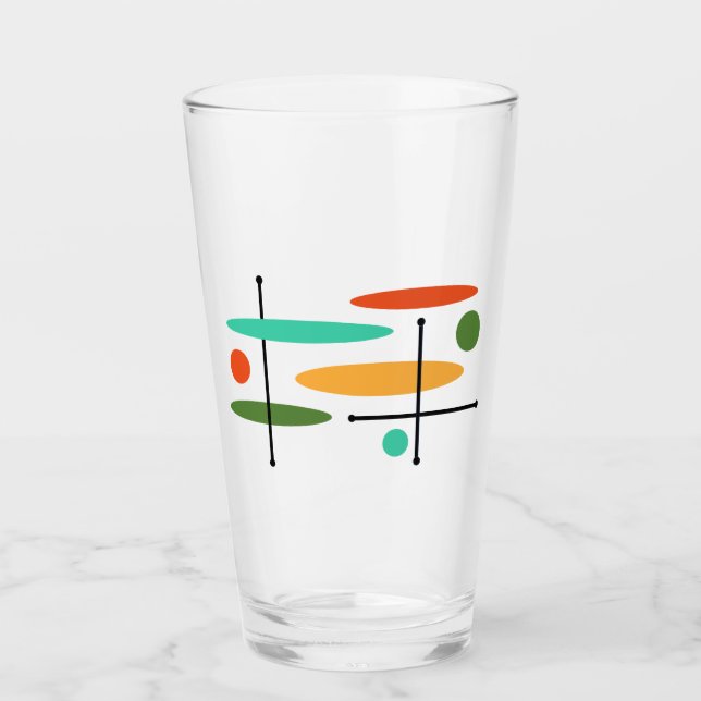 Retro-Ovalen und -Linien Glas (Vorderseite)