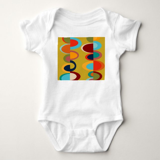 Retro-Ovals Baby Strampler (Vorderseite)