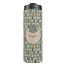 Retro Ovals und Aquamarine Blume Personalisiert