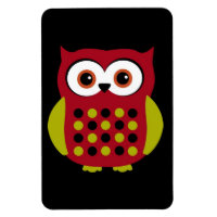 Retro Owl in Rot