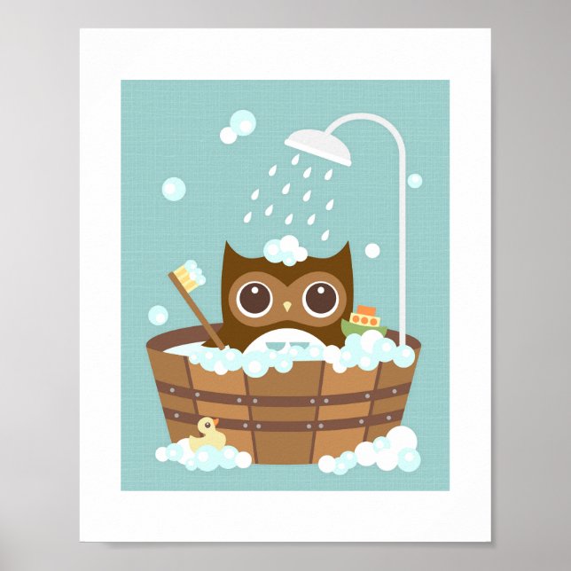 Retro Owl Poster Print (Vorne)