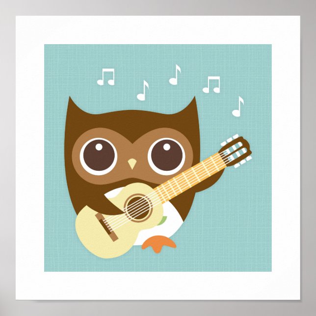 Retro Owl Poster Print (Vorne)