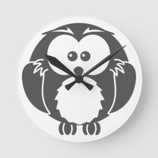 Retro Owl Runde Wanduhr