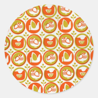 Retro Owl Runder Aufkleber