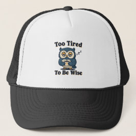 Retro Owl Sleep Deprived Trucker Hat Truckerkappe