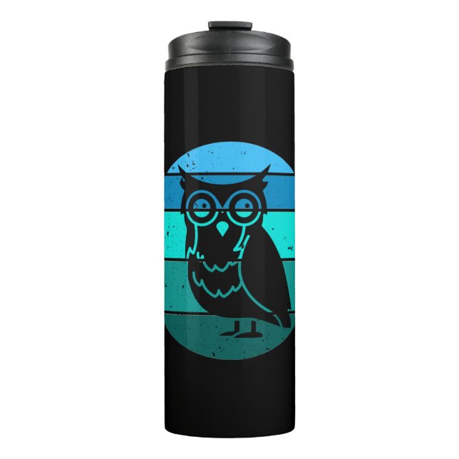 Retro Owl Thermosbecher (Vorderseite)